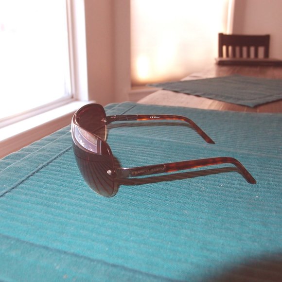 FRANCO SARTO GRADIET BROWN SHIELD AVIATOR SUNGLASSES - Picture 2 of 5